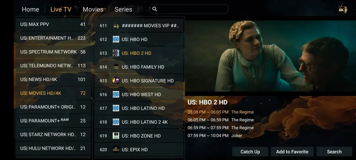 TVNado IPTV preview screen 1