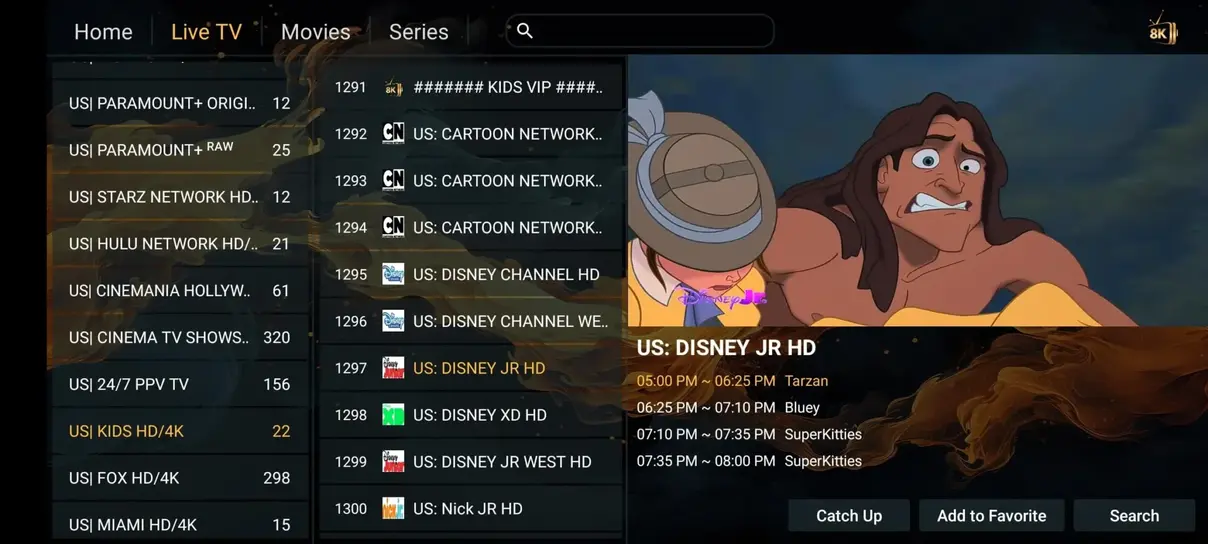TVNado IPTV preview screen 2